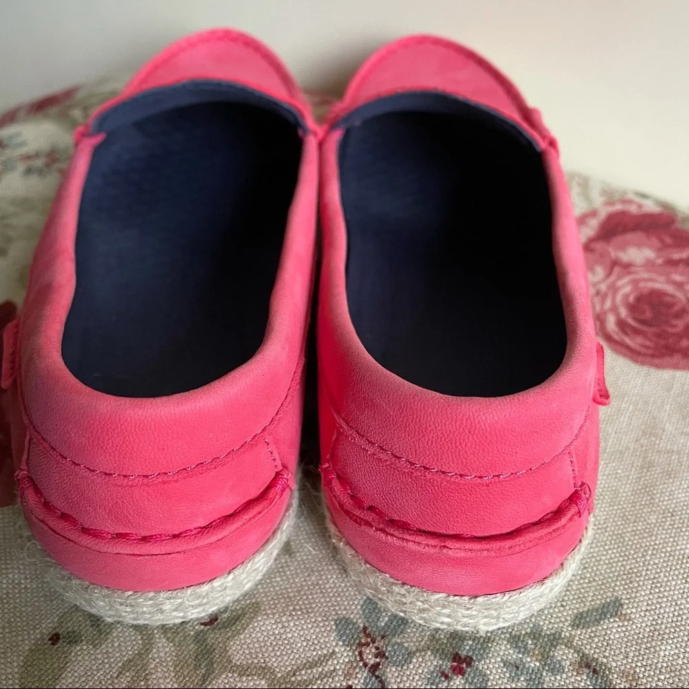 Cole Haan Nantucket Jute Espadrille Coral Pink Teaberry Loafer Shoes NEW